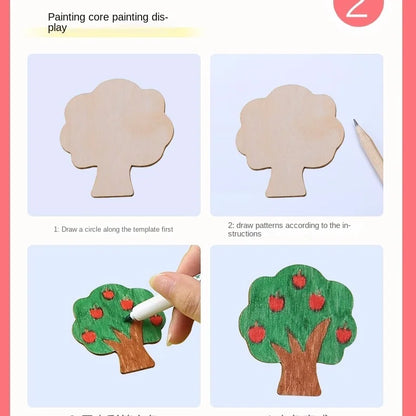 20pcs Montessori Kids Drawing Toys Wooden DIY Painting Template Stencils Learning Educational Toys for Children Wooden Toy Gi
