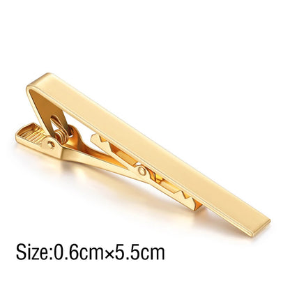 Tie Clip Necktie Accessories Fashion Style Ties for Men Metal Tone Simple Bar Clasp Practical Clasp Tie Pin for Mens Collar C