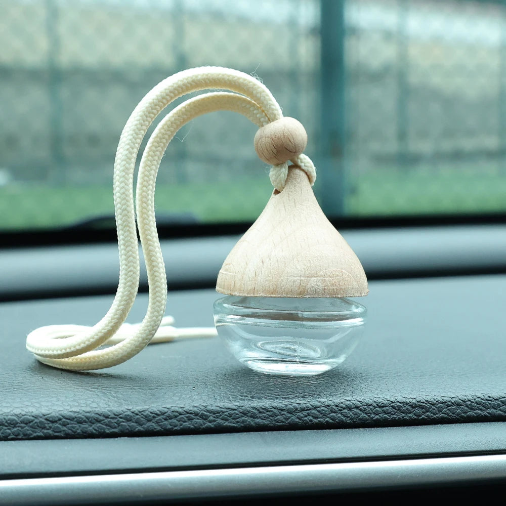 Round Car Perfume Bottle Ornament Aromatherapy Essential Oil Bottle Hanging Auto Air Freshener Car Decoration Interior for Ho