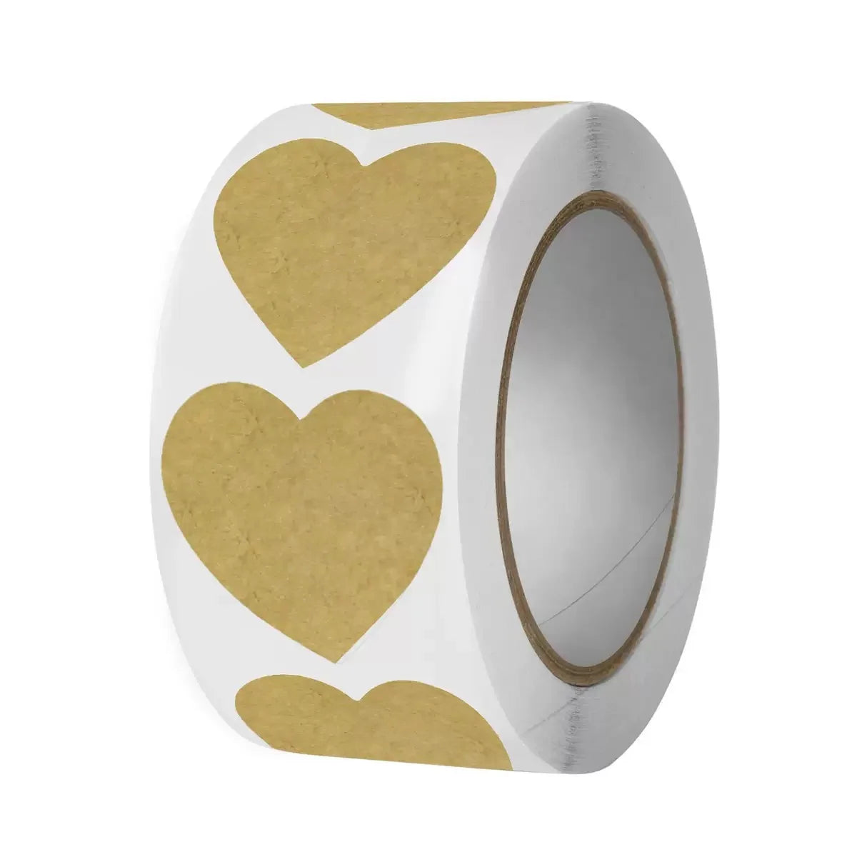 500 pcs / 1 Roll, Kraft Round Self-Adhesive Label Paper Items Classification Name Stickers Personalized Labels - 1 roll heart