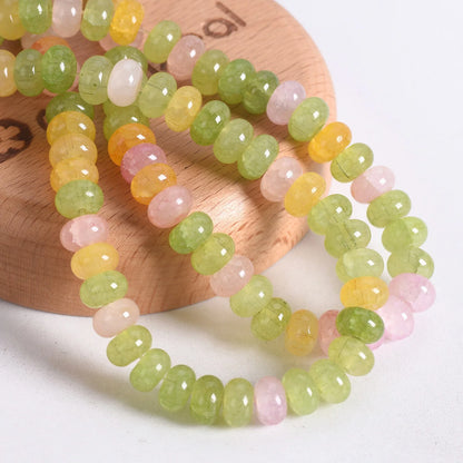 50pcs Mixed Colors Rondelle Shape 8x5mm Opaque Glass Loose Spacer Beads Lot For Jewelry Making DIY Bracelet Findings - Light 