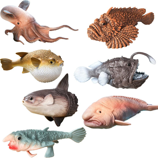 Realistic Marine Animal Figurine Deep Sea Creature Model Ocean Fish Figures Blobfish Collection Gift Ornament