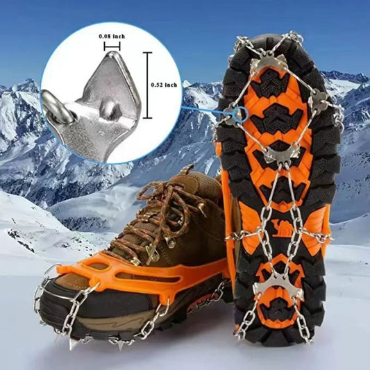 Winter Outdoor Hiking Climbing Snow Spikes Crampons Cleats Chain Claws Grips Boots Cover Ice Gripper Spike for Shoes Anti Sli
