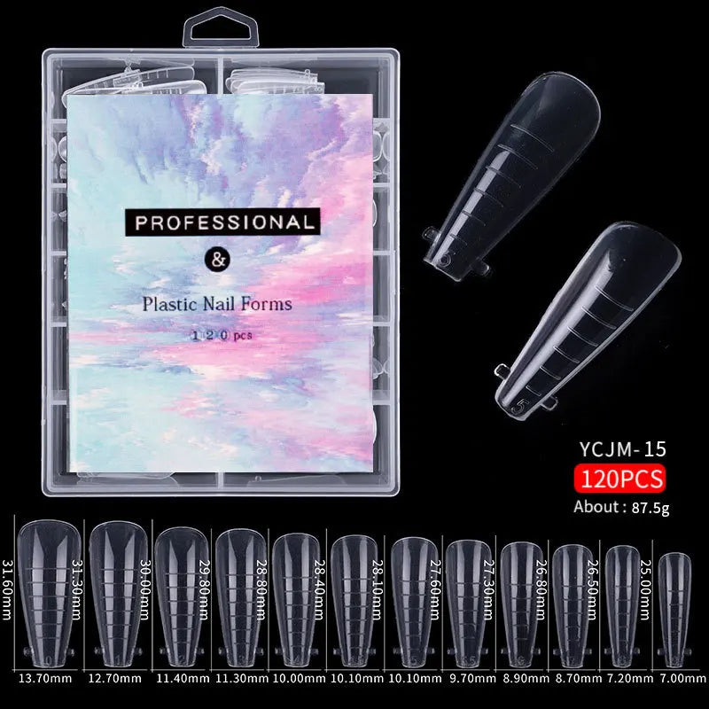 Misscheering 120Pcs/Box Transparent Fake Nails Acrylic French Nail Tips Full Coverage Press On Nails Accessory DIY Manicure T