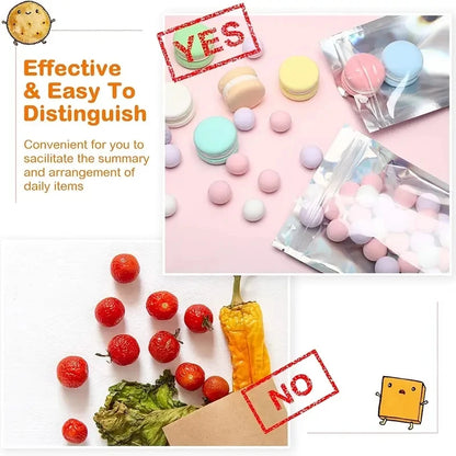 100pcs Holographic Resealable Mylar Bags Ziplock Candy Suger Tee Jewelry Beauty Storage Bag