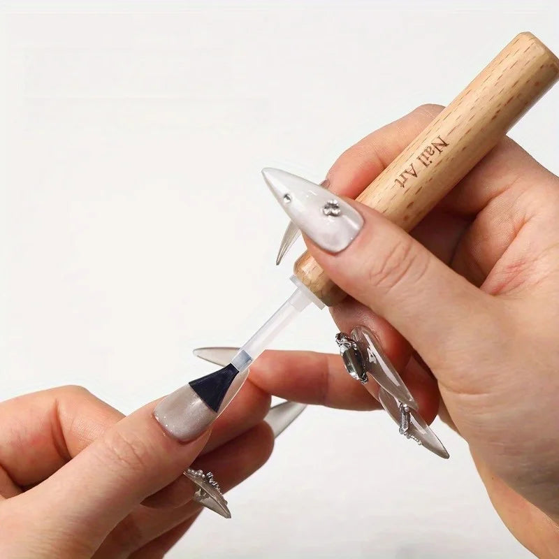 Professional Nail Art Brush Set with Detachable Wooden Grip-Multi-Functional Nail Polish Brushes,Nail Art Tools,Nail Accessor