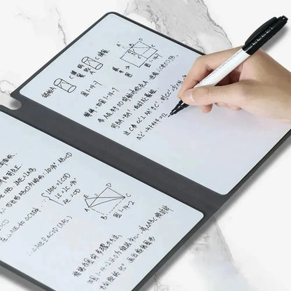1 Pcs Reusable Whiteboard Notebook Set With Whiteboard Pen Erasing Cloth Leather Memo Pad Weekly Planner Portable Stylish Off