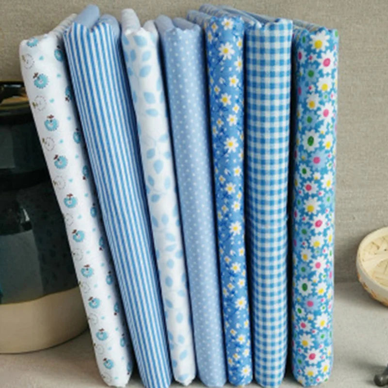 Small Vintage Floral Fabric Series 7 Pieces Assorted Pre-Cut Thick Cotton Quilt Fabric DIY Craft Sewing Handmade Accessory - 