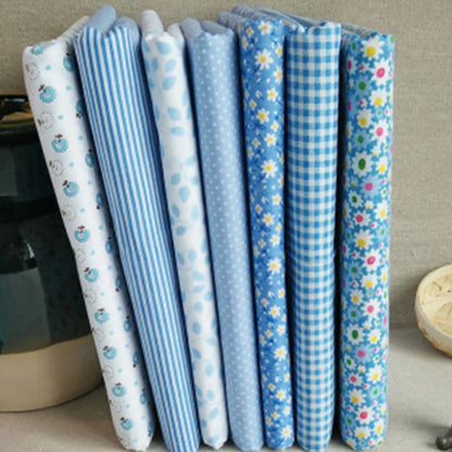 Small Vintage Floral Fabric Series 7 Pieces Assorted Pre-Cut Thick Cotton Quilt Fabric DIY Craft Sewing Handmade Accessory - 