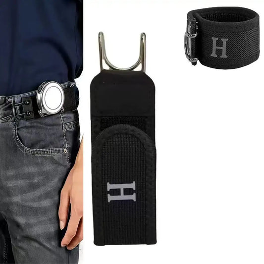 Adjustable Elastic Waistband Buckle with Magic Tape & Metal Hooks