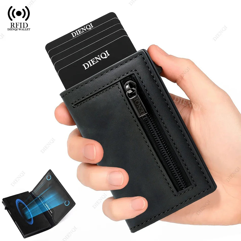 Multi-card Slot Men Wallet Business Card Holder Fashion Folding Large-capacity Coin Purse PU Leather Black Short Purse Card C