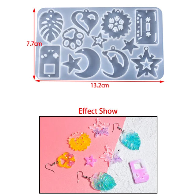 Silicone Mold, Earring Pendant Silicone Mold Set, Resin Mold for Jewelry Making, Epoxy Resin Molds, DIY Charms and Pendants