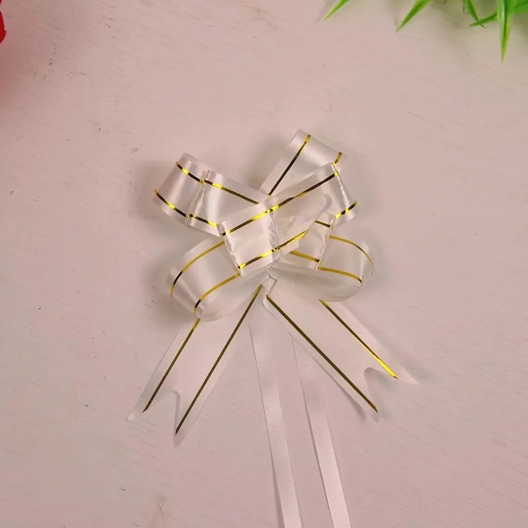 100pcs Party Wedding Christmas Tree Hanging Decorated Ribbon Bow Bag Gift Wrapping & Decorat Bow Knot Ribbon Butterfly Pull B