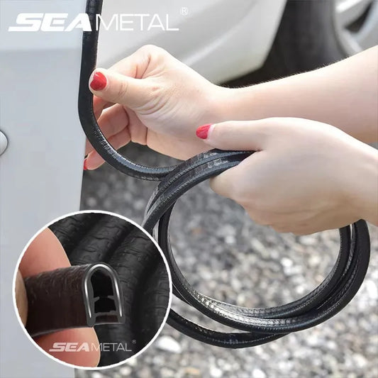 SEAMETAL Car Door Edge Seal Strip 2/5/10m U-Shape Auto Door Protector Guard Trim Anti-Scratch Weather Strip Decoration Sticke