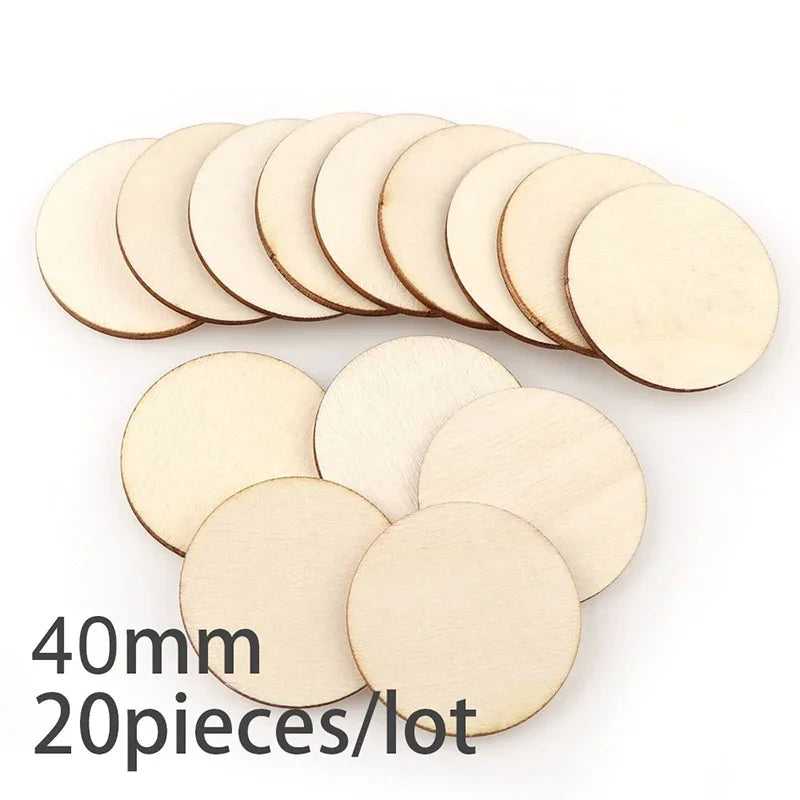 3-100Pcs Unfinished Round Wood Slices 1cm-10cm DIY Crafts Wooden Circle Discs Christmas Jewelry Painting Wedding Ornament Dec