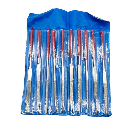 10Pcs Diamond Needle File Set 3x140mm Mini Needle File Kit For Stone Glass Metal Carving Craft Hand Tools Needle File Set - 1