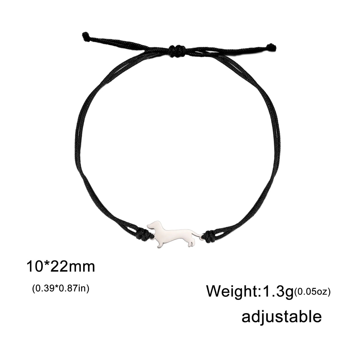 Cute Dachshund Dog Stainless Steel Bracelet for Women's Valentine's Day Commemorative Day Jewelry and Gift - BLACK A