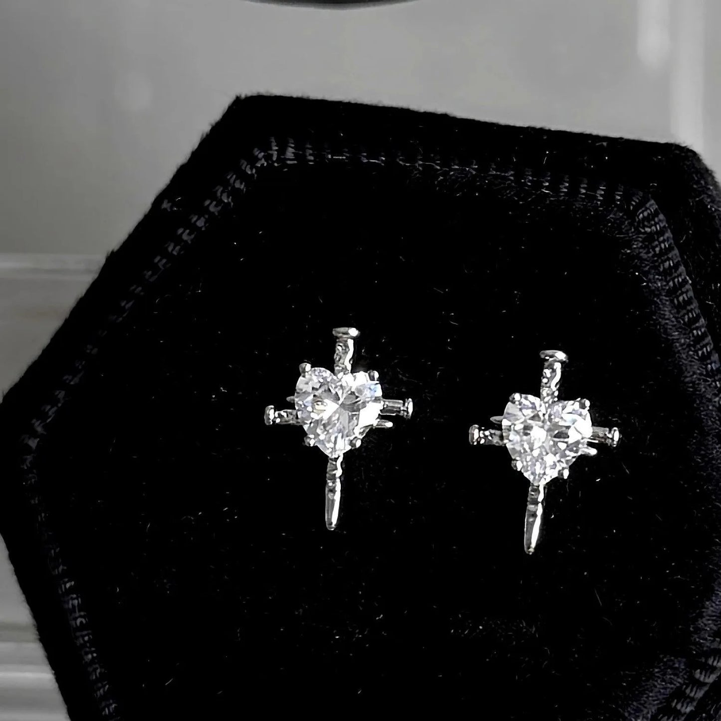 Shiny Rhinestone Zircon Cross Earrings For Women Korean Fashion Stainless Steel Earring Daily Birthday Party Y2K Jewelry Gift