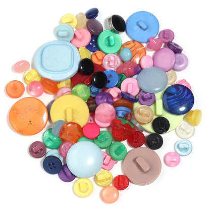 90Pcs/pack Colorful Round Resin Buttons Assorted Sizes Bulk Buttons For Handmade Creative Crafts Sewing Clothing Accessories 