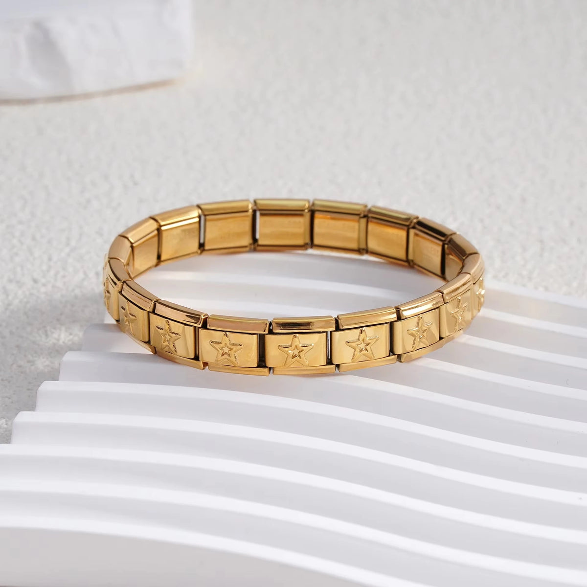 For Women Men Italian Charm Link 9mm Width Silver Gold Color Stainless Steel Bracelets on Hand DIY Making Jewelry - Type12