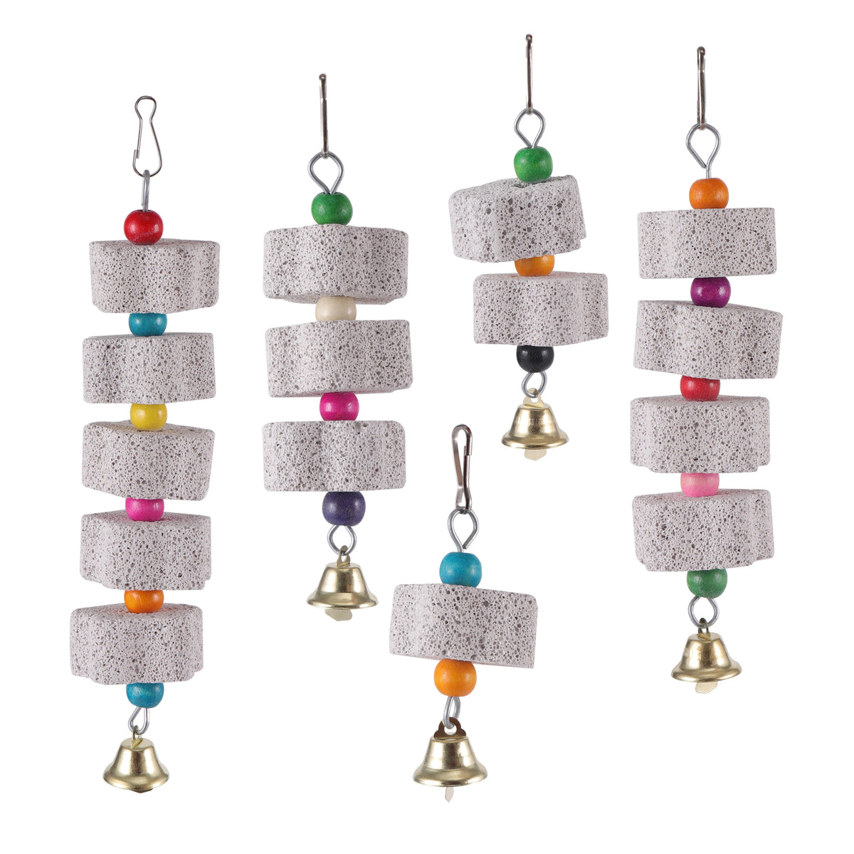 Stone Mineral for Ornament Parrot Pet Supplies Bird Cage Toy Grinding Stone Flower Shape Chew Bite Hang Style Parakeet Toy 1P