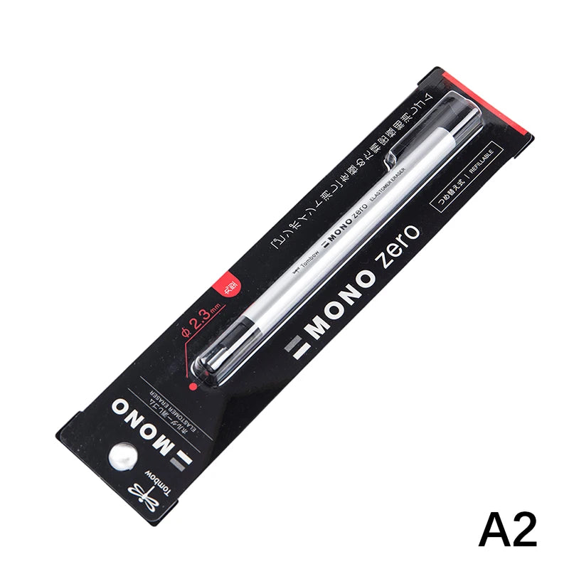 Tombow MONO Zero Mechanical Eraser Refillable Pen Shape Sketching Painting High Gloss Rubber Press Type School Stationery - A