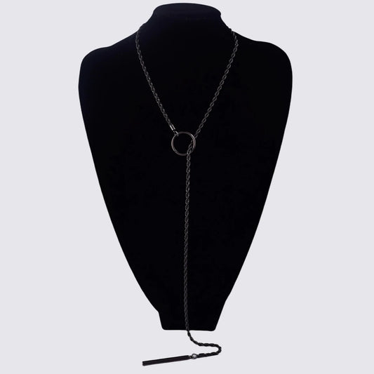 Minimalist Bar Lariat Necklace Twist Wrap Slip Chain Choker Toggle Necklace Layering Statement Goth Punk Jewelry
