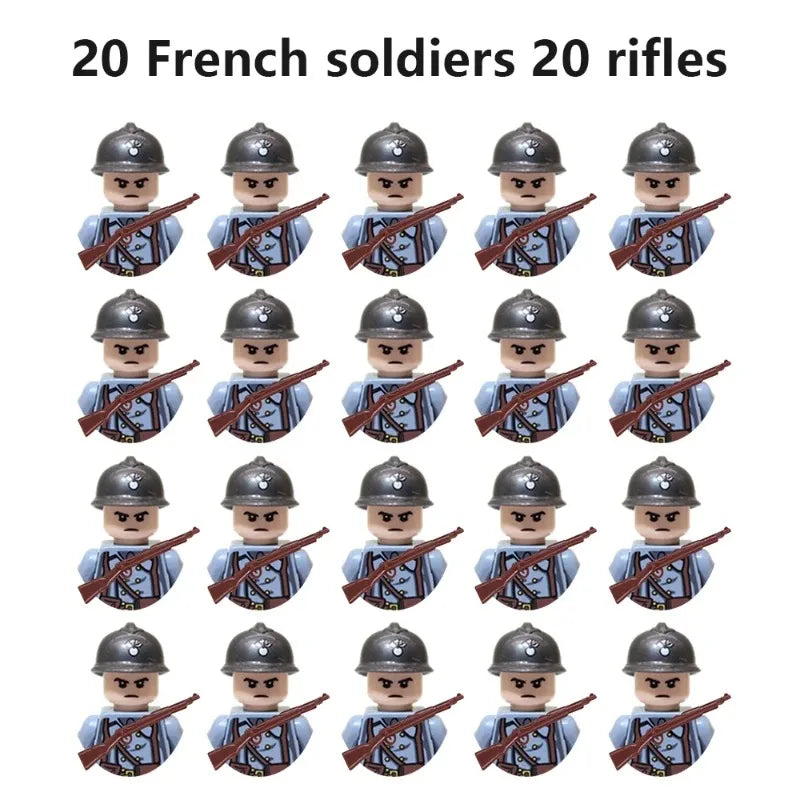 Multi-style military soldiers mini character building blocks DIY assembled building blocks children's collection toys and gif