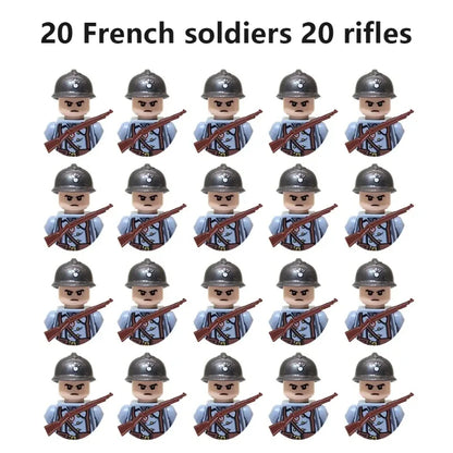 Multi-style military soldiers mini character building blocks DIY assembled building blocks children's collection toys and gif