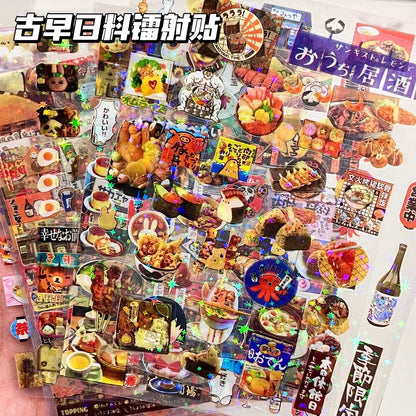10PCS Cute Cat Laser Stickers Glitter Waterproof Translucent Funny Stationery Cute Scrapbooking Materials Craft Supplies - C
