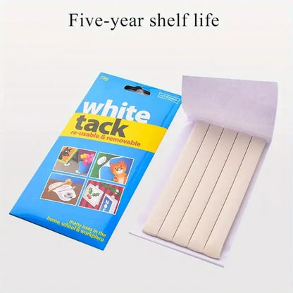 White Tack Multipack: Reusable, Wall-Safe, Non-Toxic, Removable Sticky Adhesive Putty for Posters, Photo Frames, Decorations
