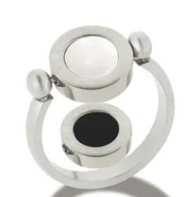 Stainless Steel Ring for Women Inlaid Zircon Rings Waterproof Romantic Fashion Jewelry - A12 Silver / 8