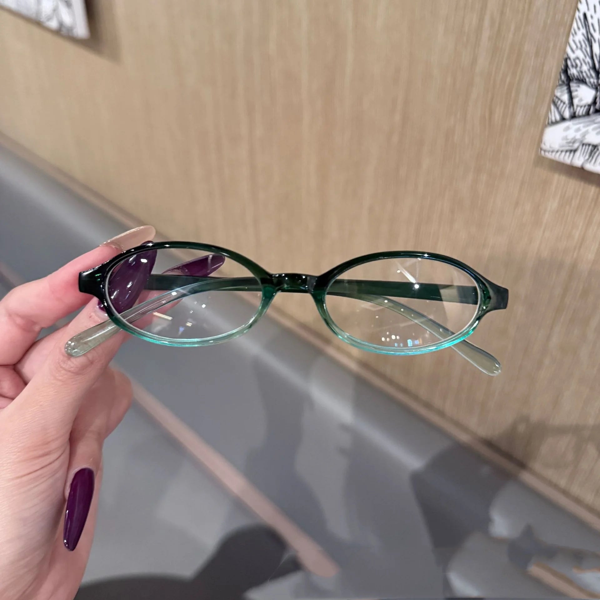 Y2K Retro Oval Square Glasses Colorful Small Frame Glasses Frame Women Anti Blue Light Computer Glasses Vintage Eyeglasses - 