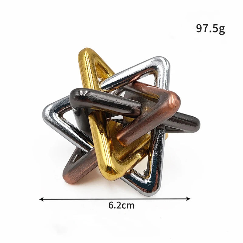 Lock Puzzles Classic IQ Metal Brain Teaser Magic Baffling Puzzles Game Toys For Children Adults Funny Gifts Metal Puzzle - 3