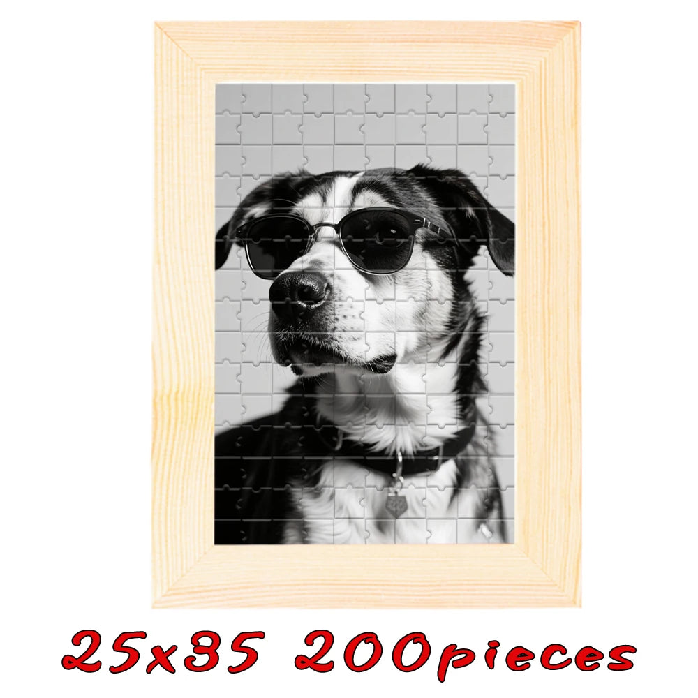 Customized Wooden Puzzles,Wooden Frames in Multiple Color Sizes,Custom Graduation Photo Puzzles as Creative Gifts - 25x35cm w