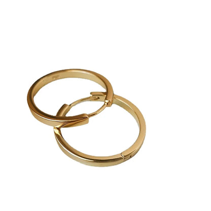 New Fashion Classics Simple Big Round Hoop Earrings for Women Circle Girls Shiny Delicate Party Womens Jewelry 2023
