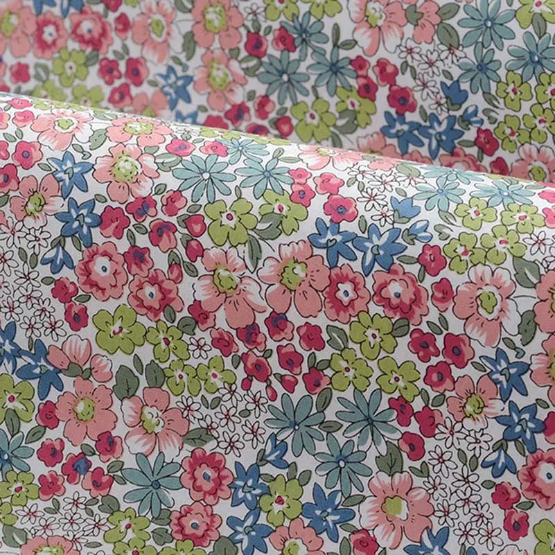 Floral Fabric Flower Cotton Printed Poplin Quilting Clothes Patchwork Muslin Sewing Accessories - J042