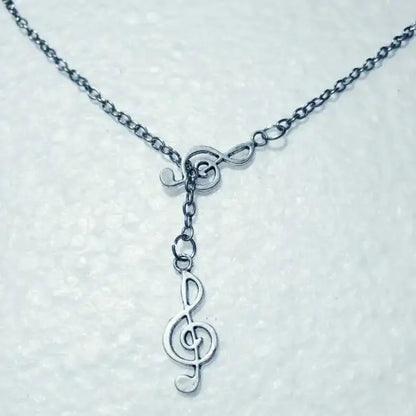 Fashion Double Notes / treble clef Pendant Adjustable Cross Lariat Necklace For Women Men Punk Goth Jewelry Gift