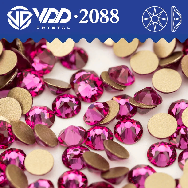 VDD SS16-SS30 High Quality AAAAA 2088 Rhinestones Crystal Flatback 8 Big 8 Small 16cut Stones For DIY Crafts Nail Art Decorat