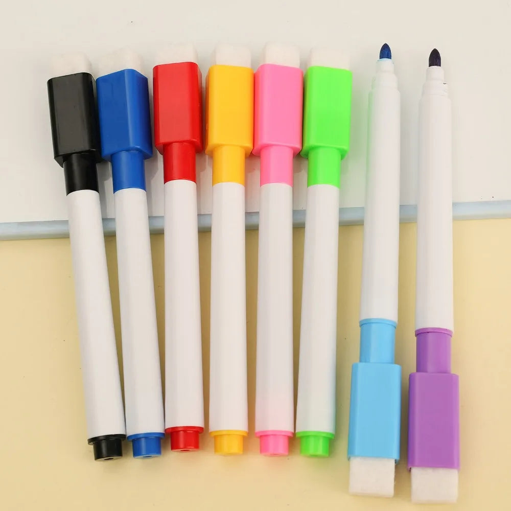 8 Colors Set Whiteboard Pens Bullet Tip Small Size No Magntic 8-24Pcs Whiteboard Dry Erase Markers Kids Graffiti Drawing Pens