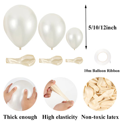 Milk White Pearl Balloon 5/10/12inch Latex Ballon Set Garland Wedding Birthday Decoration Party Supplies Baby Shower Globos G