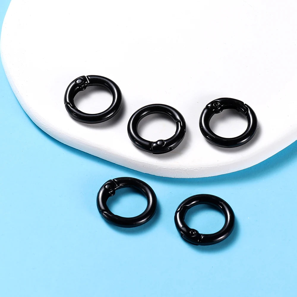 5Pcs/Lot 21 Colors Metal O Ring Spring Clasp Openable Round Carabiner Keychain Clips Hook Dog Chain DIY Jewelry Buckle Connec