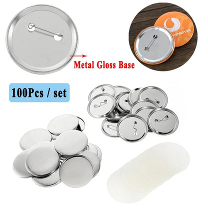 100Pcs Badge Button Parts Material Supplies 25mm 32mm 37mm 44mm 58mm 75mm for DIY Clothes Handbag Badge Button Decoration