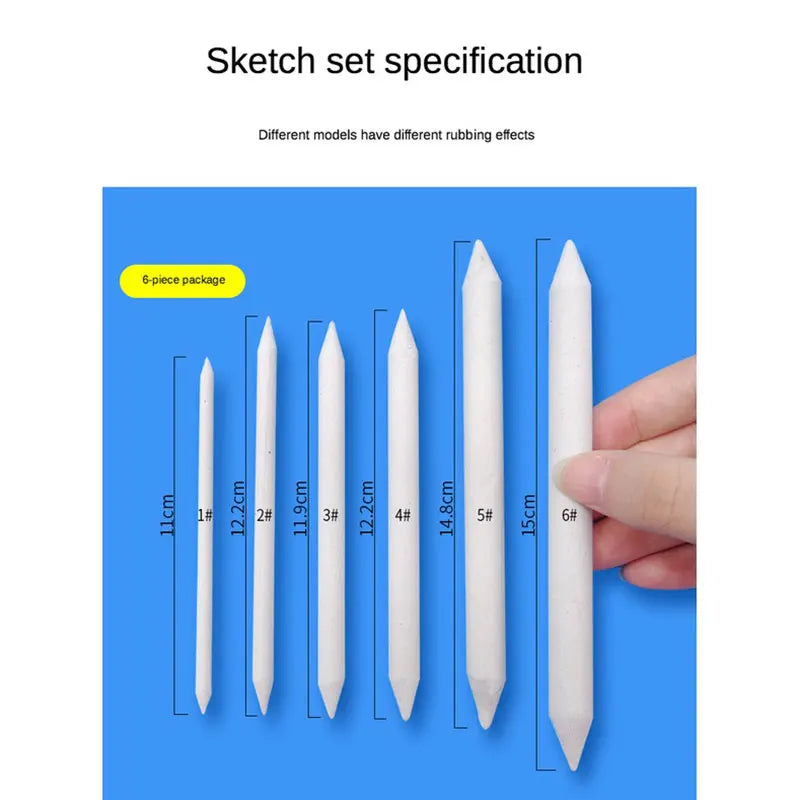 3/6PCS Sets Profession Sketch Paper Eraser Pens Blending Stump Art Sketches with Eraser Pens for Painting and Smearing Pen