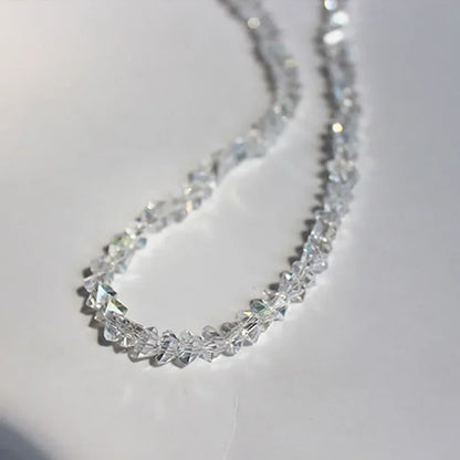 Mulit-cut Glass Crystal Irregular Beaded Choker Necklace for Women Transparent Vintage Collarbone Collar Neck Fashion Jewelry