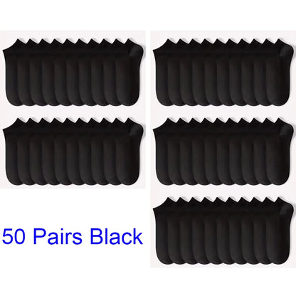 5/10-Pack Unisex Comfort-Fit Ankle Socks For All, Breathable & Lightweight - Ideal For Sports & Daily Wear - 50Pairs Black