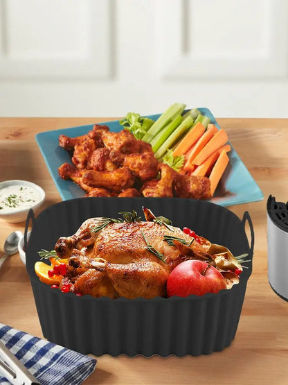 Silicone Air Fryer Liners Pot Square Airfryer Basket Plate Cooking Gadgets Reusable Non-stick Pizza Pan Oven Kitchen
