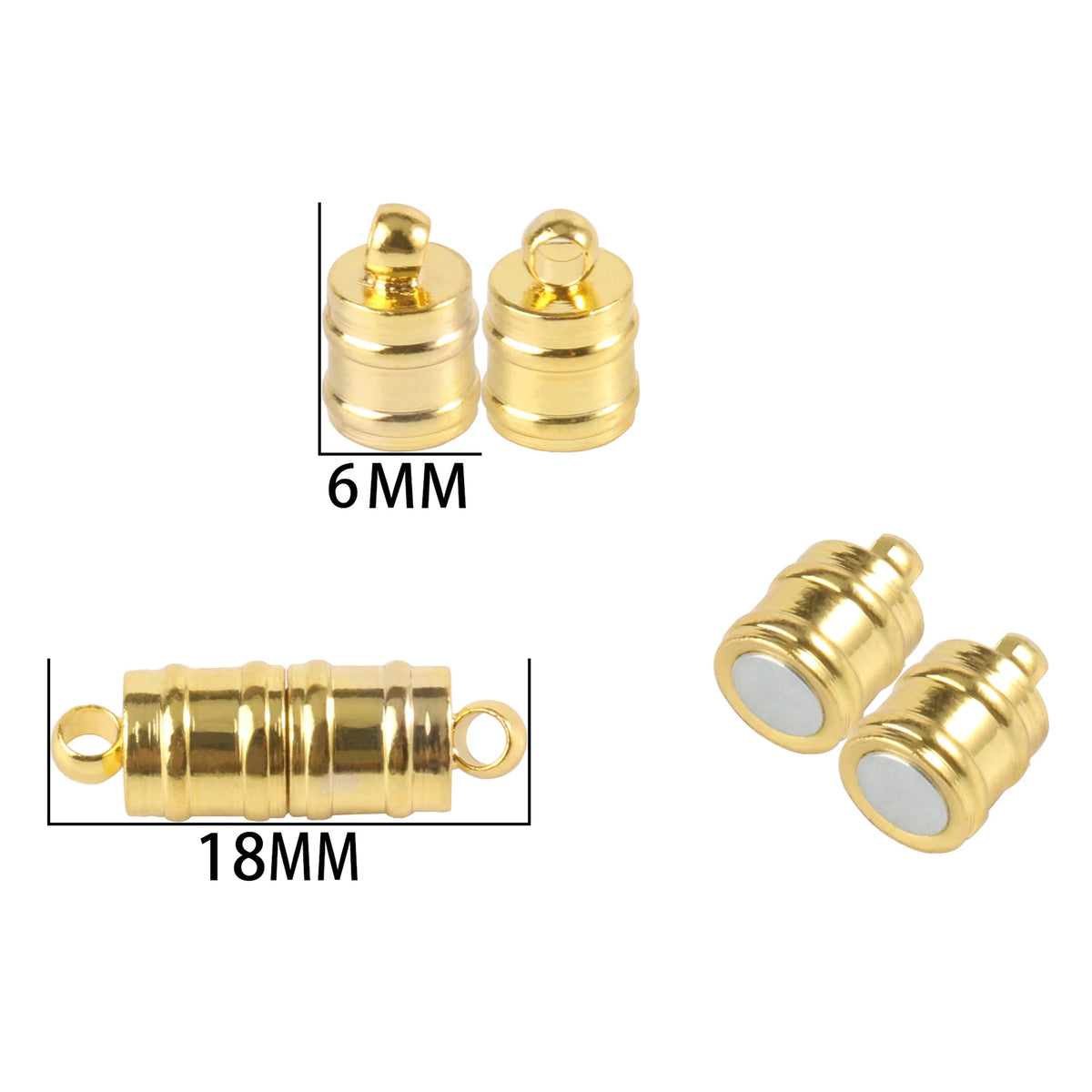 10-5Sets Stainless Steel Strong Magnetic Clasps Magnet End Clasp Connectors For Jewelry Making DIY Bracelet Necklace Accessor