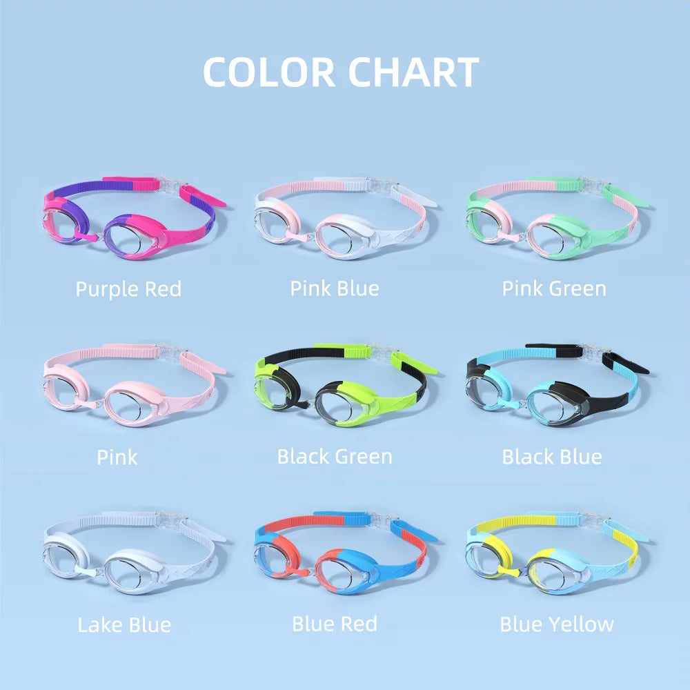 Kids Swimming Goggles Waterproof Swim Eyewear Glasses Anti-fog&Leak Girls Boys Youth Quick Adjustable Strap Age 3-14 Years Ol