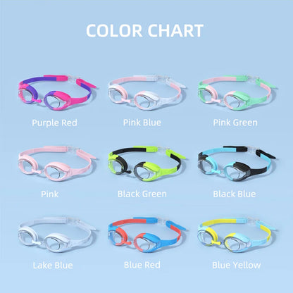 Kids Swimming Goggles Waterproof Swim Eyewear Glasses Anti-fog&Leak Girls Boys Youth Quick Adjustable Strap Age 3-14 Years Ol